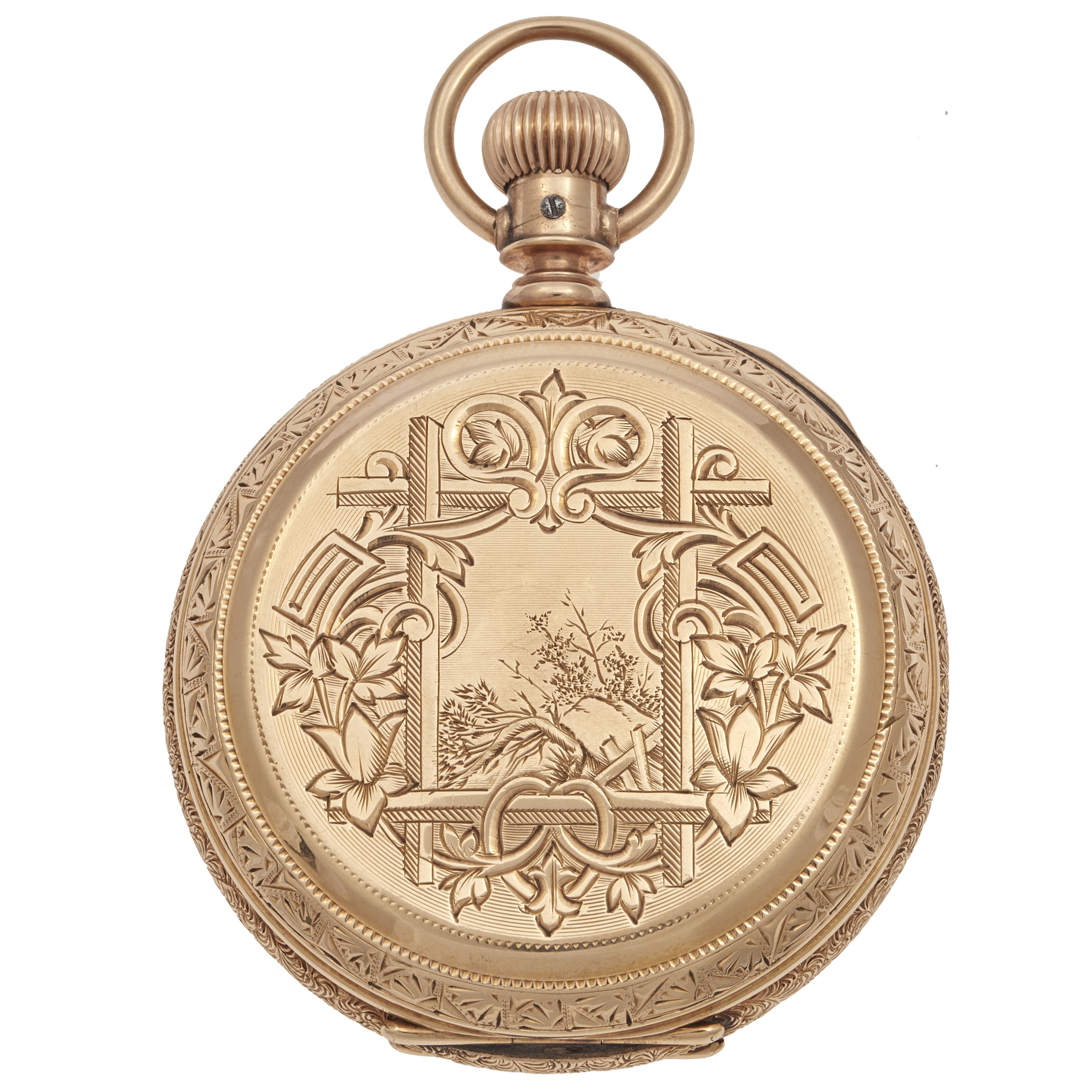 Waltham 10k Rose Gold Hunter Case Pocket Watch Fine