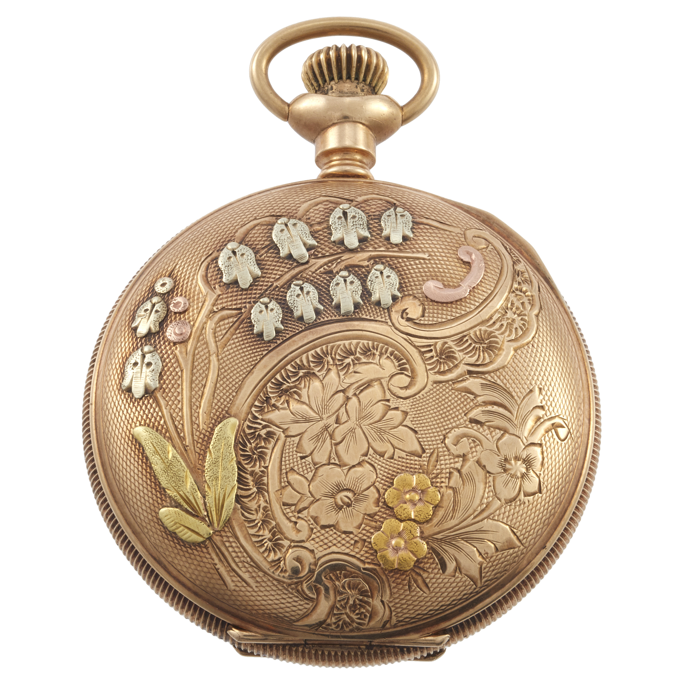 Waltham 14k MultiColor Gold Hunting Case Pocket Watch